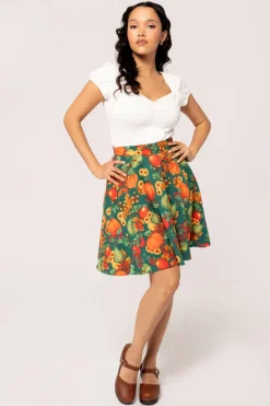 Hell Bunny Autumn Skirt Green New