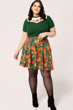 Hell Bunny Autumn Skirt Green New