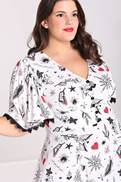 Hell Bunny Avery Dress White Outlet