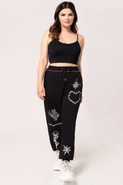 Hell Bunny Avery Joggers Black Discount