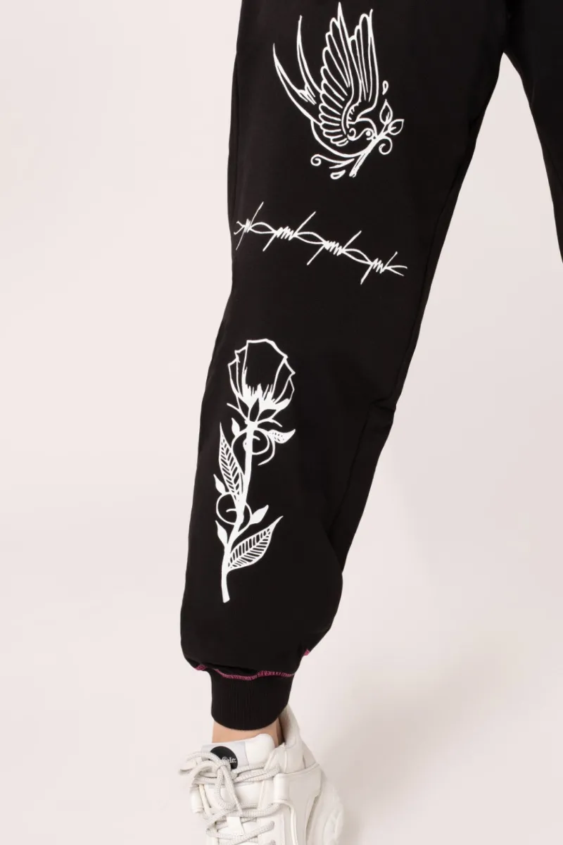 Hell Bunny Avery Joggers Black Discount
