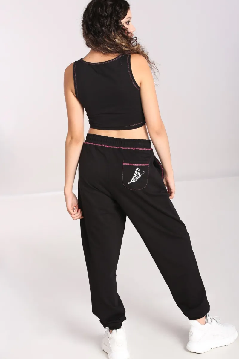 Hell Bunny Avery Joggers Black Discount