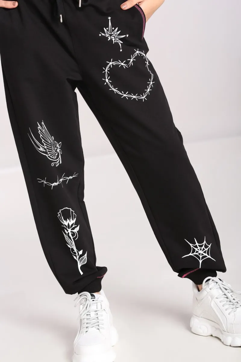 Hell Bunny Avery Joggers Black Discount