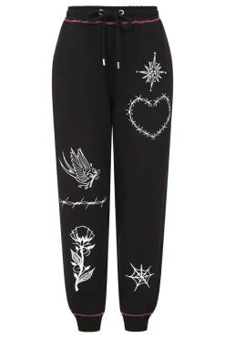 Hell Bunny Avery Joggers Black Discount