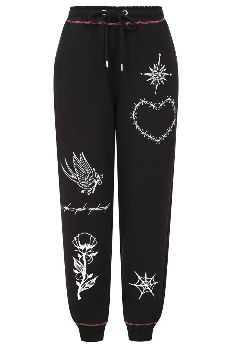 Hell Bunny Avery Joggers Black Discount