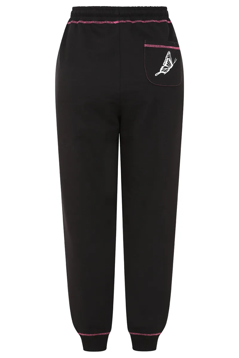 Hell Bunny Avery Joggers Black Discount