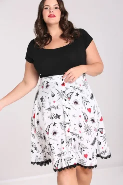 Hell Bunny Avery Skirt White Best