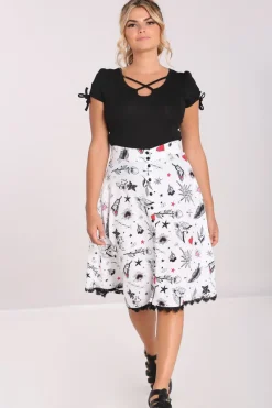 Hell Bunny Avery Skirt White Best