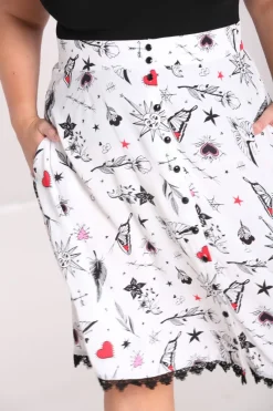 Hell Bunny Avery Skirt White Best