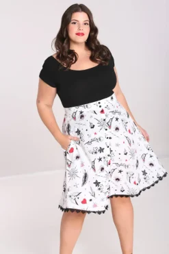 Hell Bunny Avery Skirt White Best