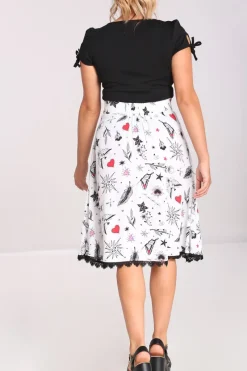 Hell Bunny Avery Skirt White Best