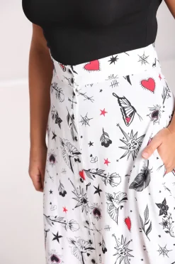 Hell Bunny Avery Skirt White Best