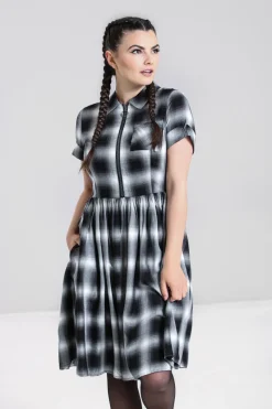 Hell Bunny Avril Mid Dress Grey Outlet