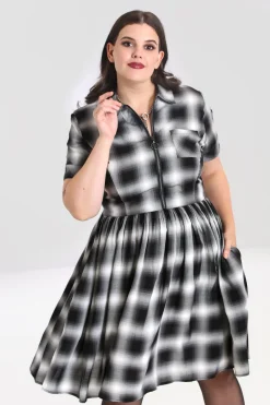 Hell Bunny Avril Mid Dress Grey Outlet