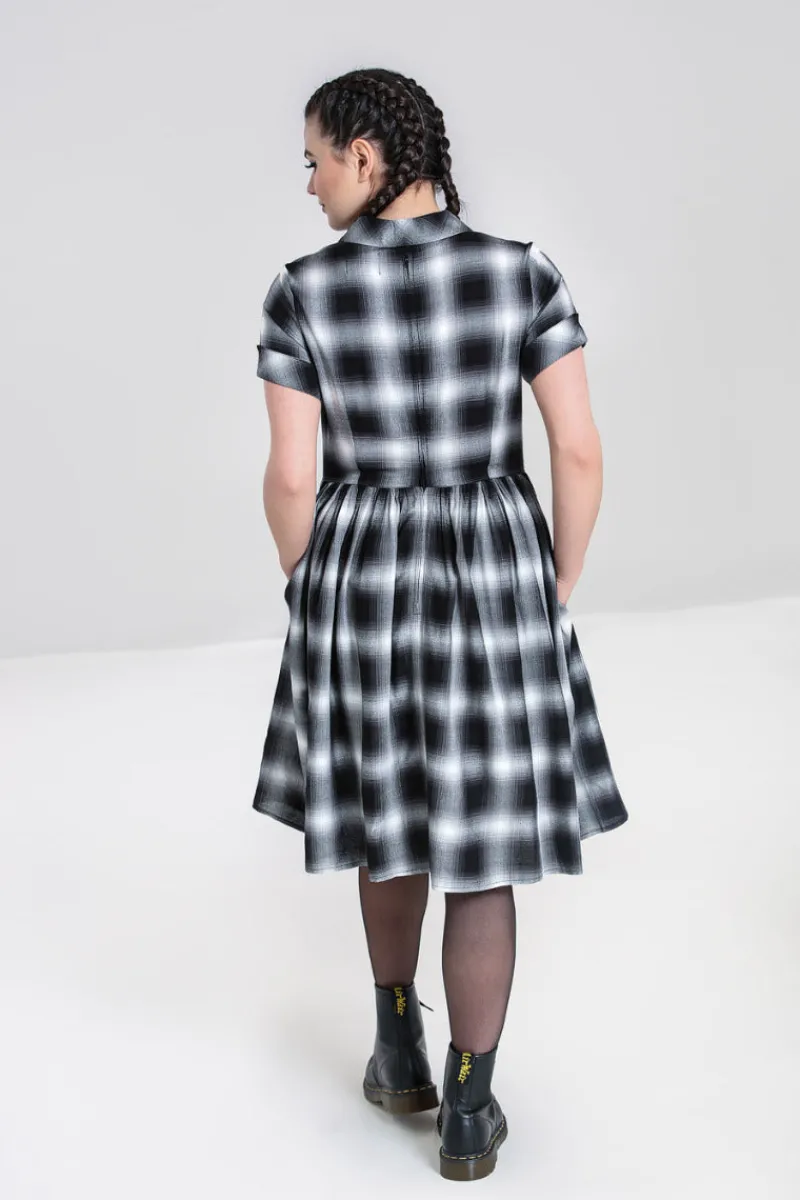 Hell Bunny Avril Mid Dress Grey Outlet