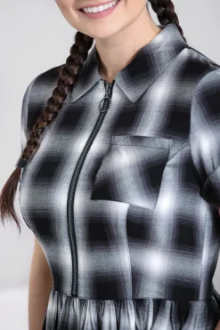 Hell Bunny Avril Mid Dress Grey Outlet