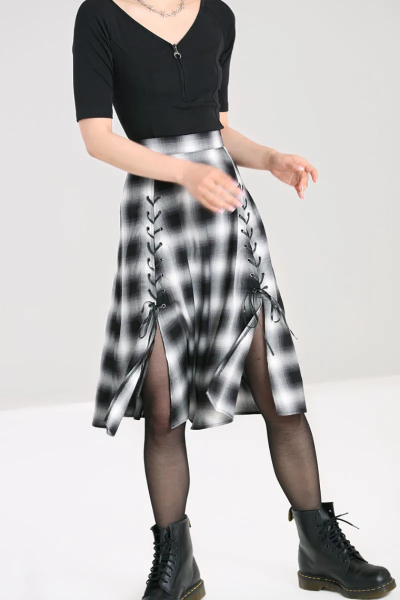 Hell Bunny Avril Skirt Grey Sale