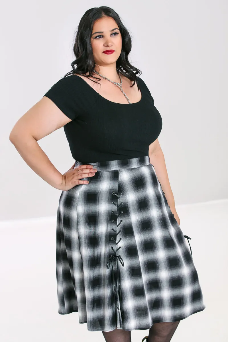 Hell Bunny Avril Skirt Grey Sale