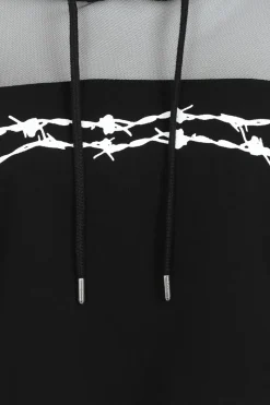 Hell Bunny Barbed Wire Hoodie Black Clearance