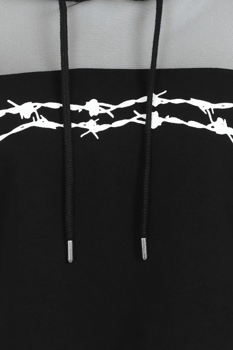Hell Bunny Barbed Wire Hoodie Black Clearance