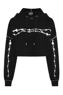 Hell Bunny Barbed Wire Hoodie Black Clearance