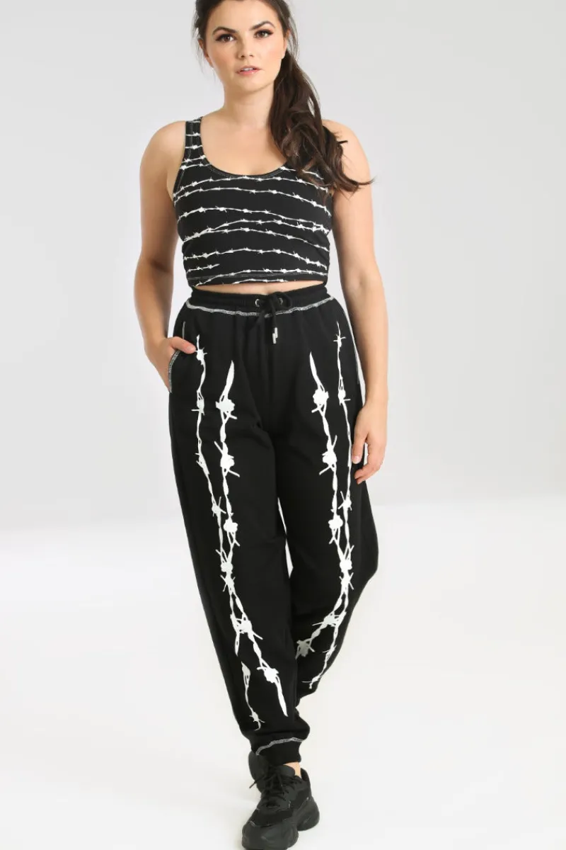 Hell Bunny Barbed Wire Joggers Black