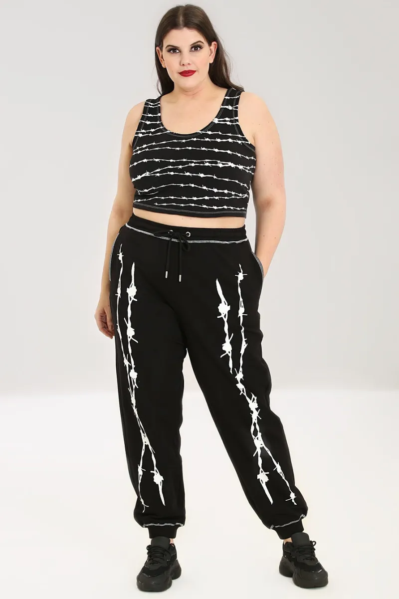 Hell Bunny Barbed Wire Joggers Black
