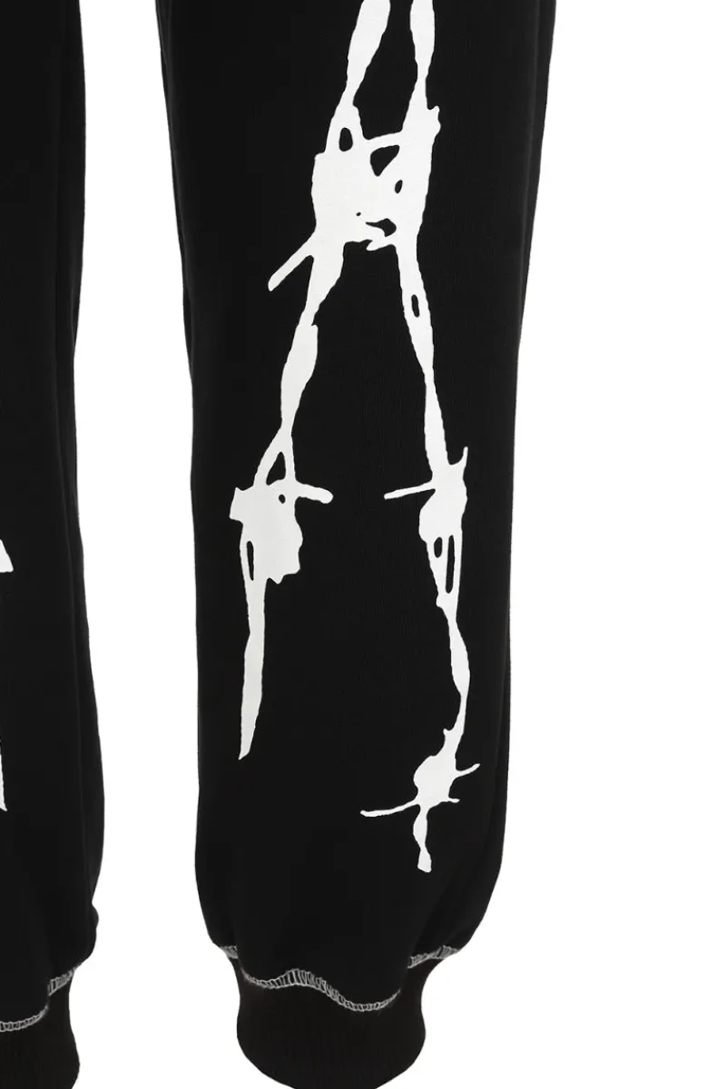 Hell Bunny Barbed Wire Joggers Black