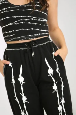 Hell Bunny Barbed Wire Joggers Black