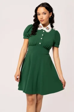 Hell Bunny Basil Mini Dress Green Best