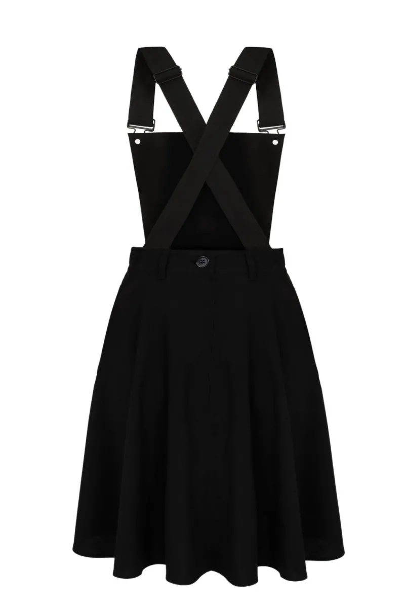Hell Bunny Basil Pinafore Dress Black Best