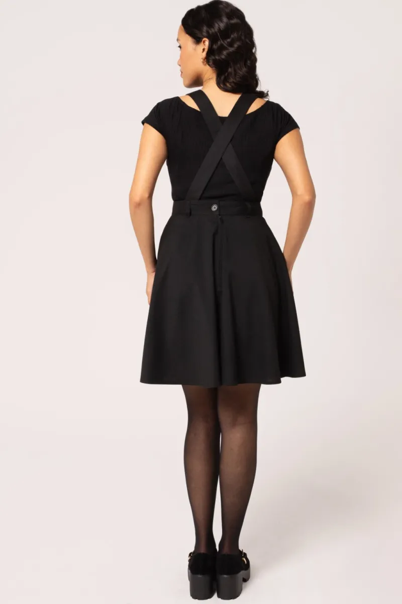 Hell Bunny Basil Pinafore Dress Black Best