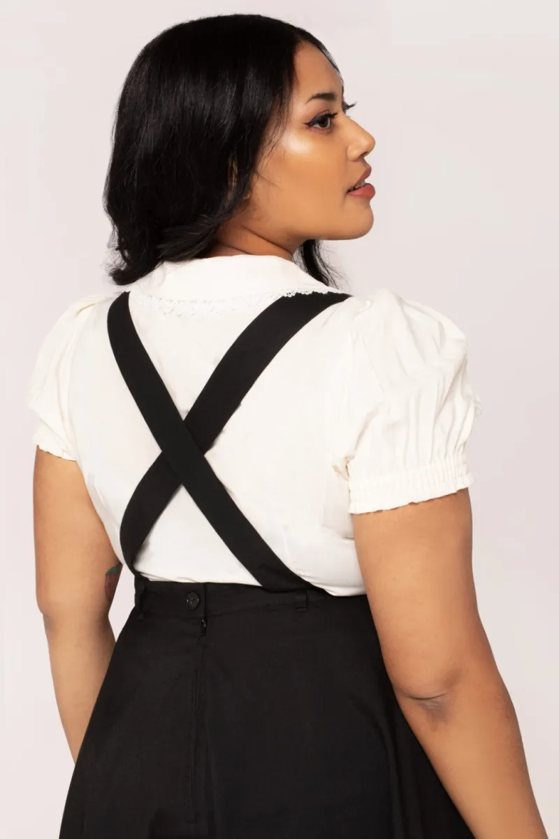 Hell Bunny Basil Pinafore Dress Black Best