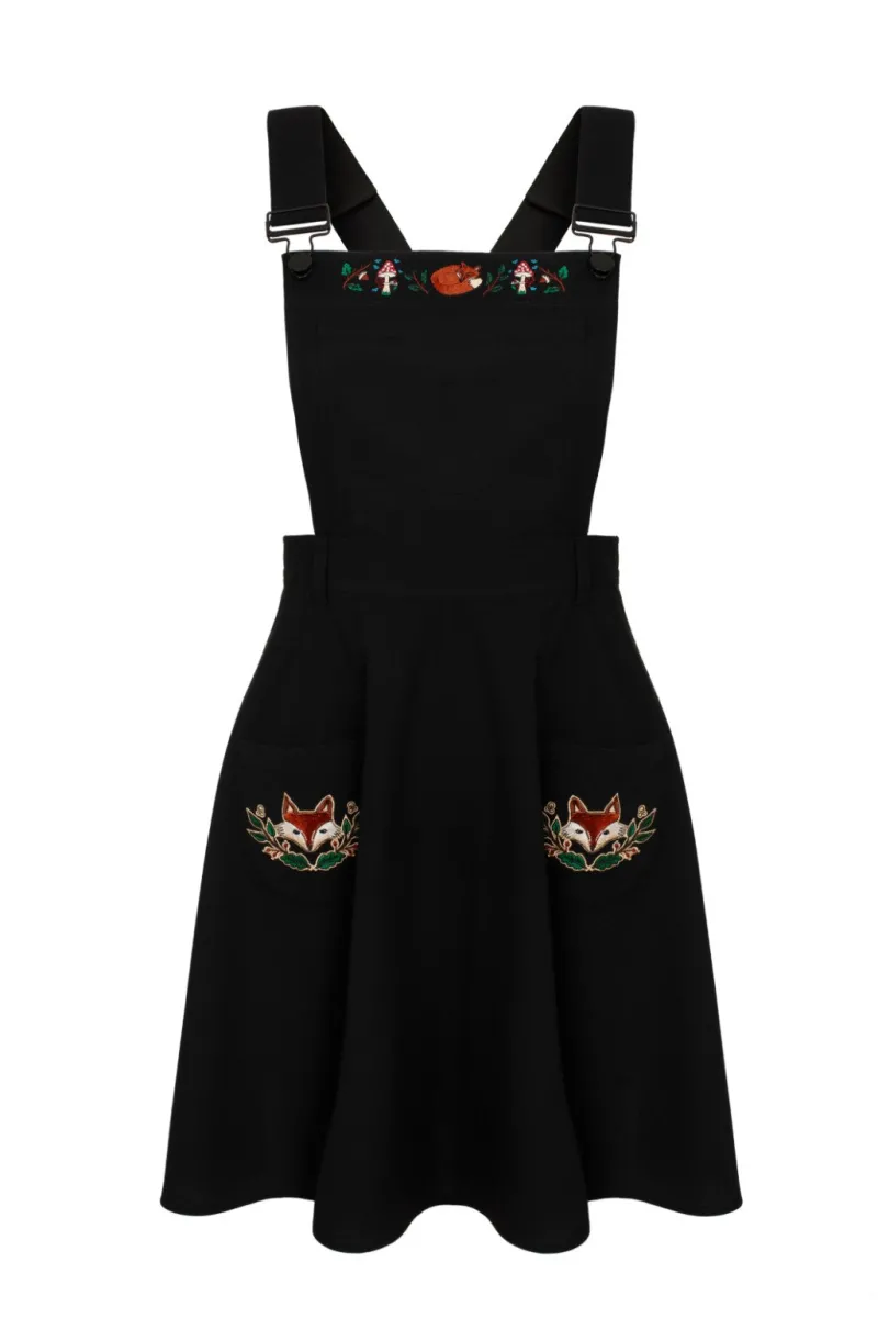 Hell Bunny Basil Pinafore Dress Black Best