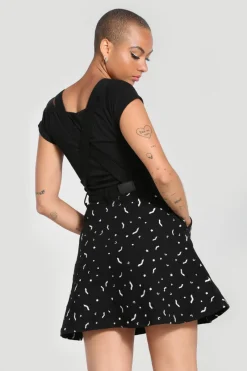 Hell Bunny Bat Pinafore Dress Black Sale