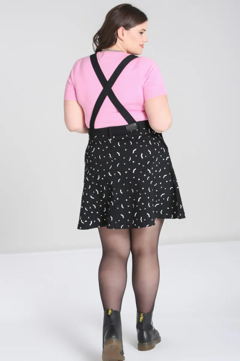 Hell Bunny Bat Pinafore Dress Black Sale