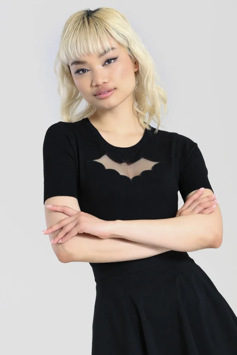 Hell Bunny Bat Top Black Best