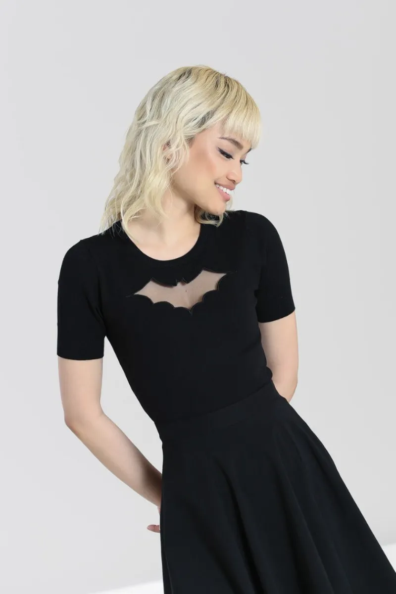 Hell Bunny Bat Top Black Best