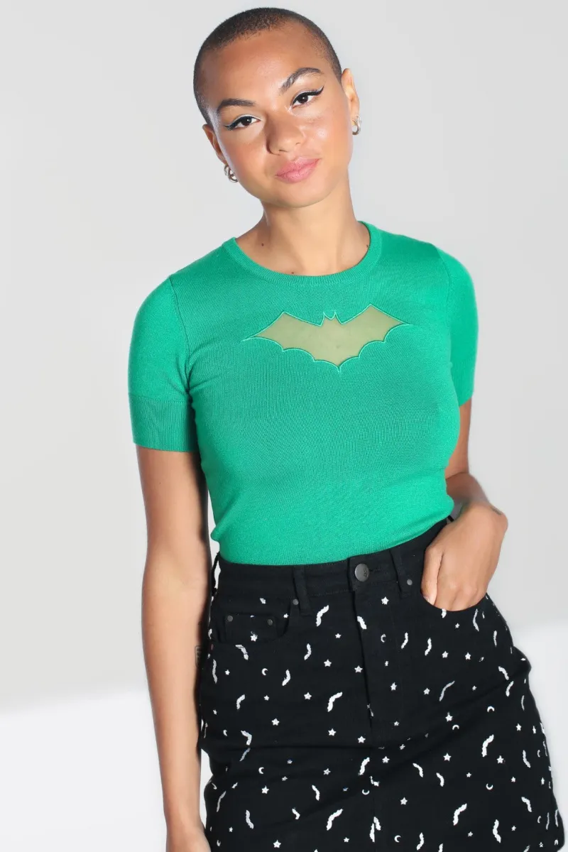 Hell Bunny Bat Top Green Hot