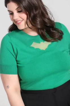 Hell Bunny Bat Top Green Hot