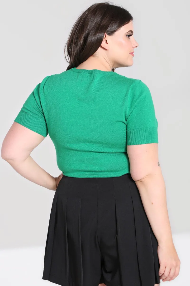 Hell Bunny Bat Top Green Hot