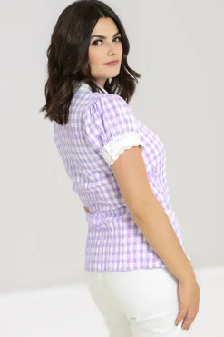 Hell Bunny BB Blouse Lavender Hot