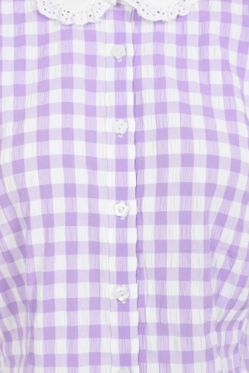 Hell Bunny BB Blouse Lavender Hot