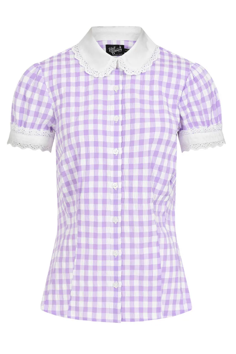 Hell Bunny BB Blouse Lavender Hot