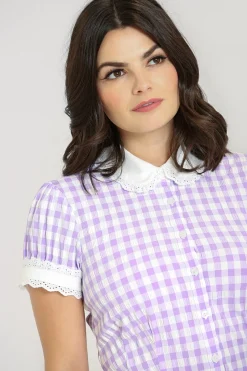 Hell Bunny BB Blouse Lavender Hot