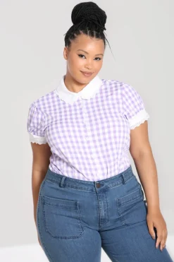 Hell Bunny BB Blouse Lavender Hot