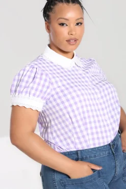 Hell Bunny BB Blouse Lavender Hot