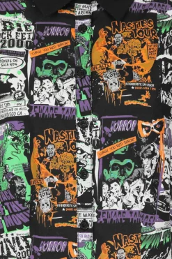 Hell Bunny Be Afraid Blouse Black New