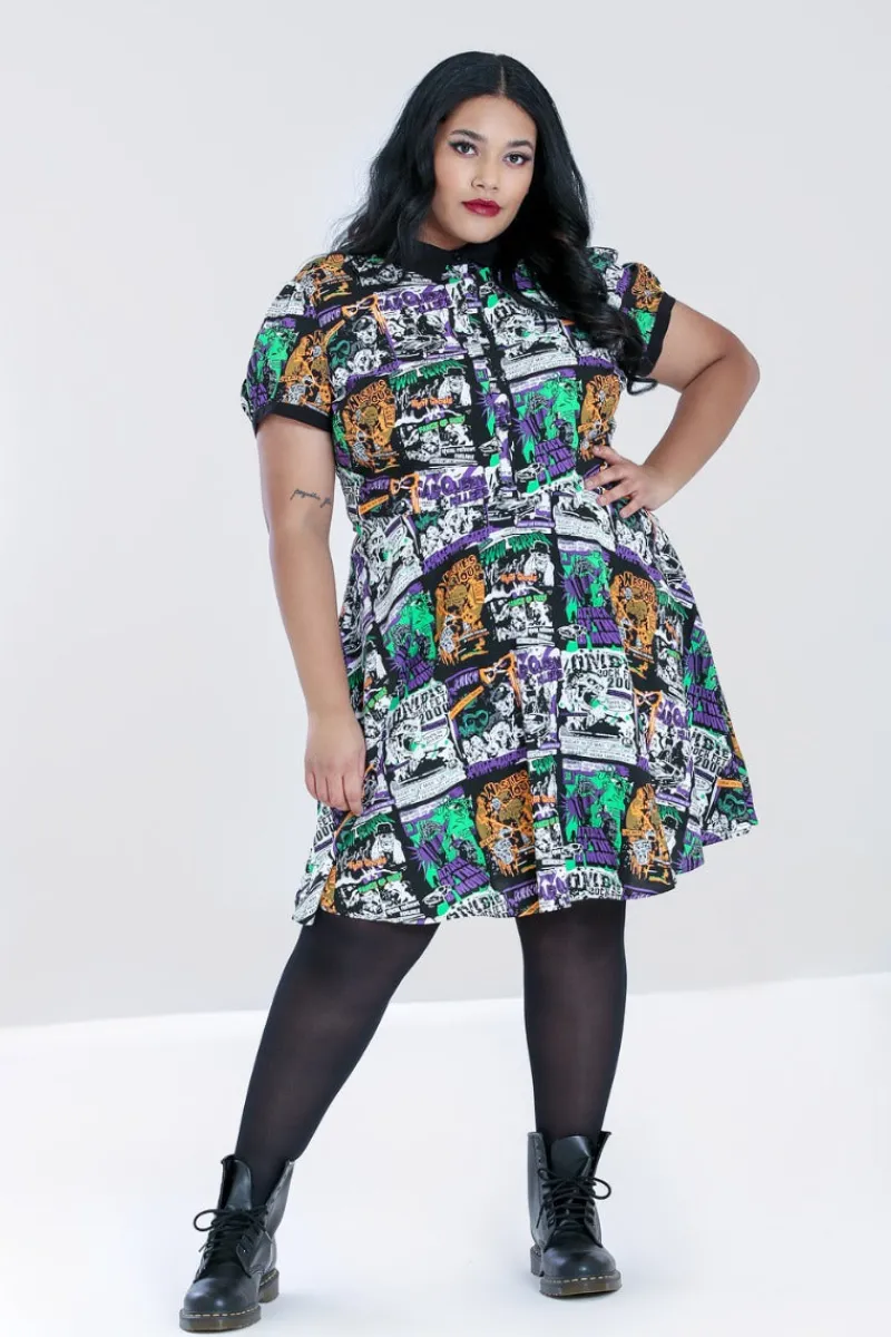 Hell Bunny Be Afraid Mini Dress Black New