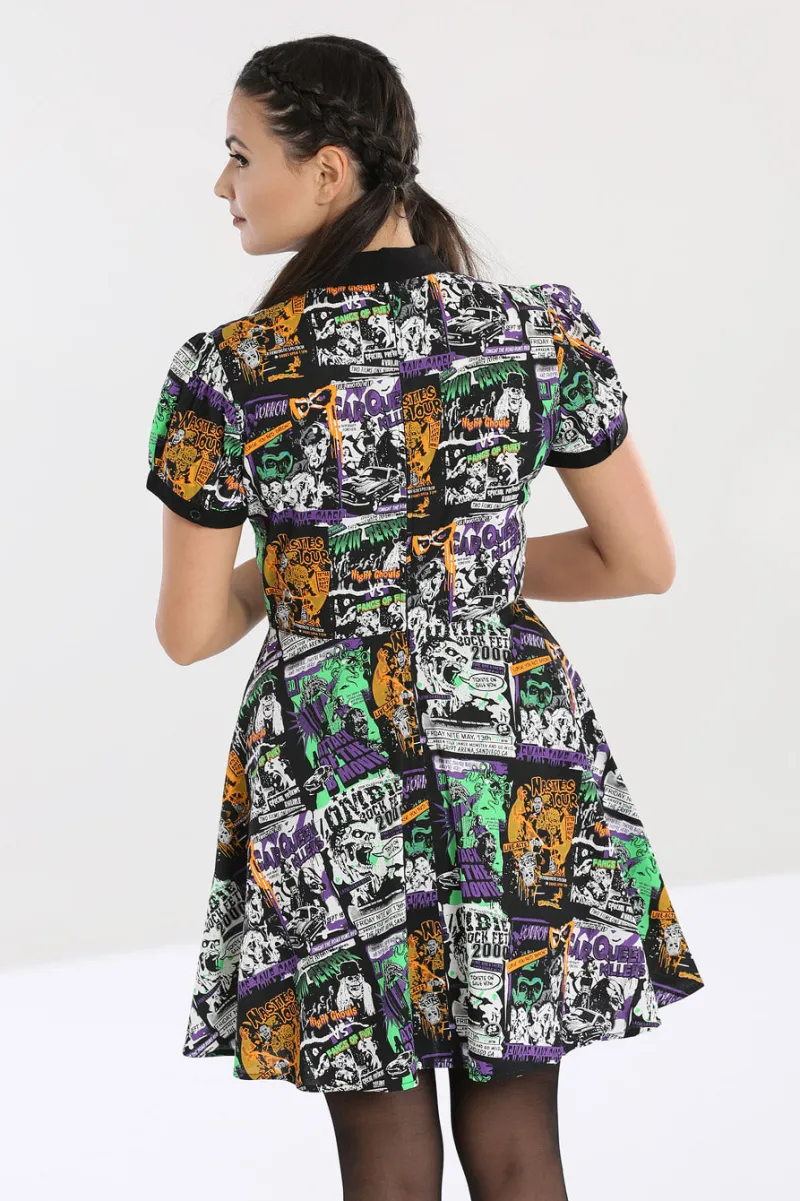 Hell Bunny Be Afraid Mini Dress Black New